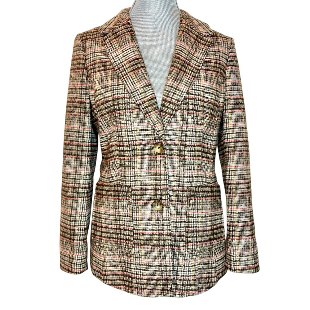 St. John’s Bay Wool Blend Plaid Blazer Jacket